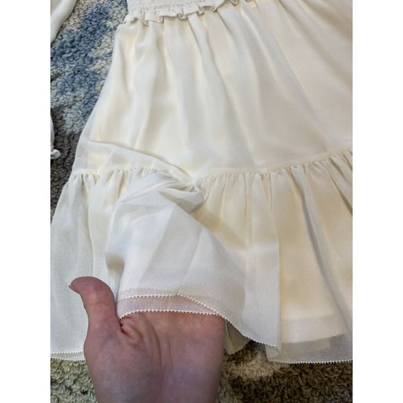 Wilfred Dress Womens Size XXS NEW Tempest Birch Smocked Mini Milkmaid Coquette - Picture 11 of 15